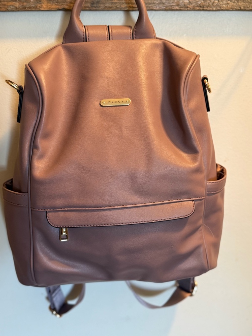 Cluci Mauve Pink Backpack with Gold Accents NWOT